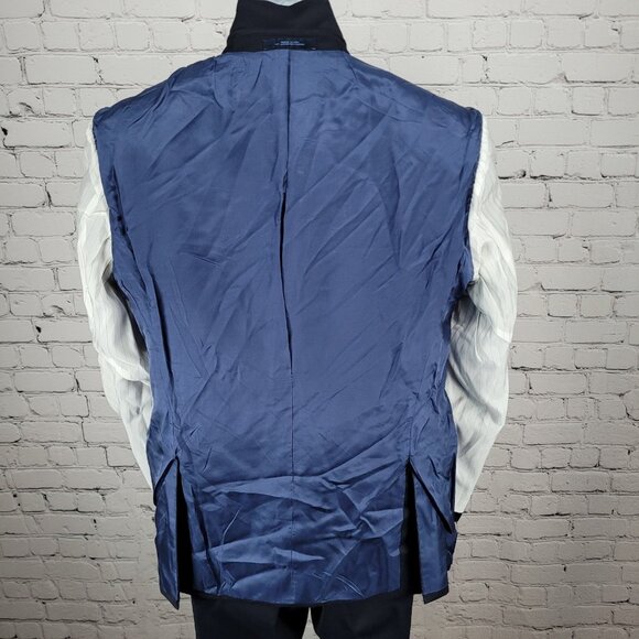 Joseph Abboud Navy 100% Wool Full Suit 2 Piece Blazer Pants USA 38S/W32 (32x29) - Picture 7 of 16